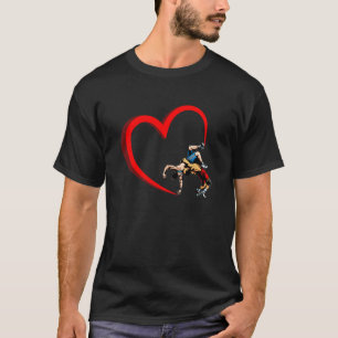Vintage Wrestling Player Heart Love Valentine's Da T-Shirt