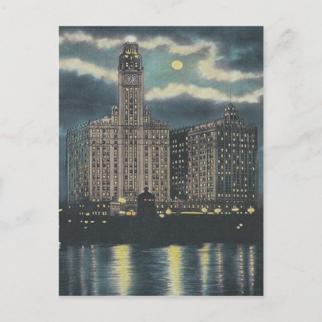 Vintage Wrigley Building Chicago Postcard (Front)
