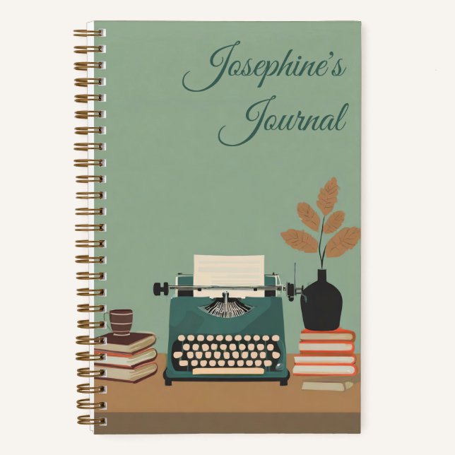 "Vintage Writer" Personalised Journal (Front)