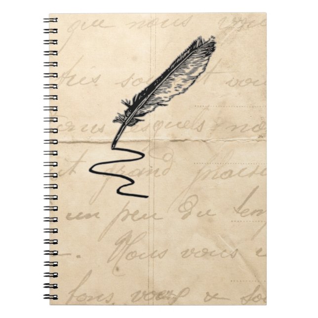 Vintage Writer’s Feather Quill Notebook (Front)