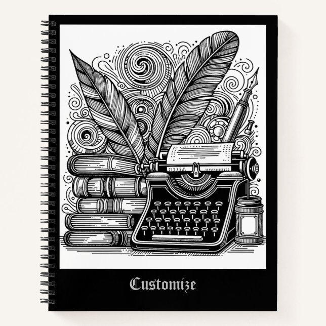  Vintage Writer's Theme 2 Colour Me Notebook (Front)