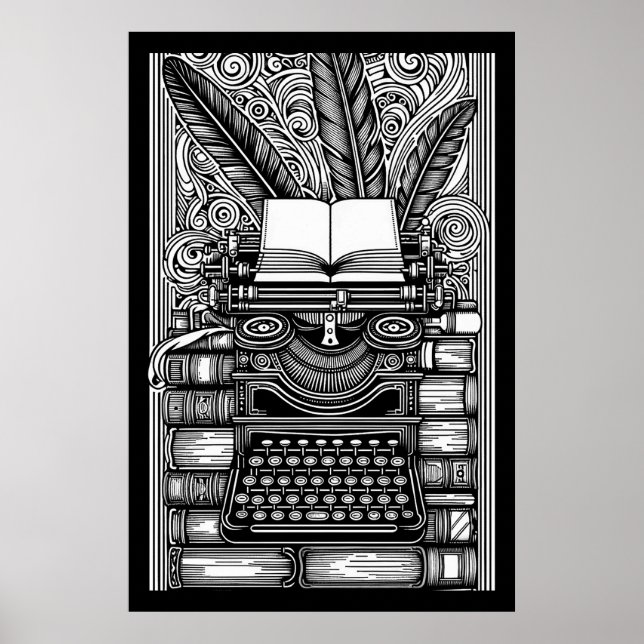 Vintage Writer's Theme 3 Colour Me Poster (Front)
