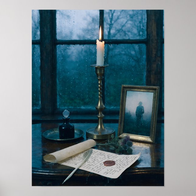 Vintage Writing Desk Still Life Art Print (Front)