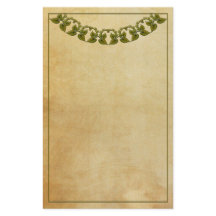 Vintage Writing Paper with Green Garland