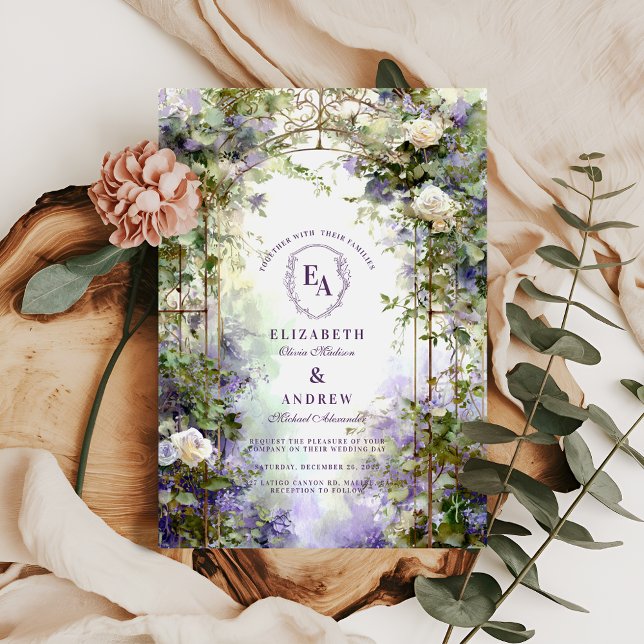 Vintage Wrought Iron Gate Garden Wedding Invitation (Creator Uploaded)