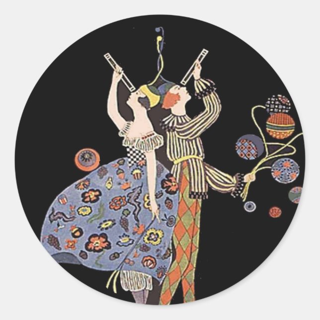 Vintage WW1 Art Deco Poster Classic Round Sticker (Front)