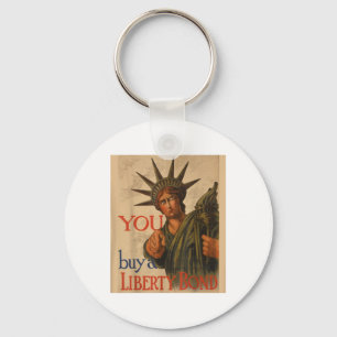 Vintage Ww1 Propaganda Poster Liberty Bond Usa Wor Key Ring