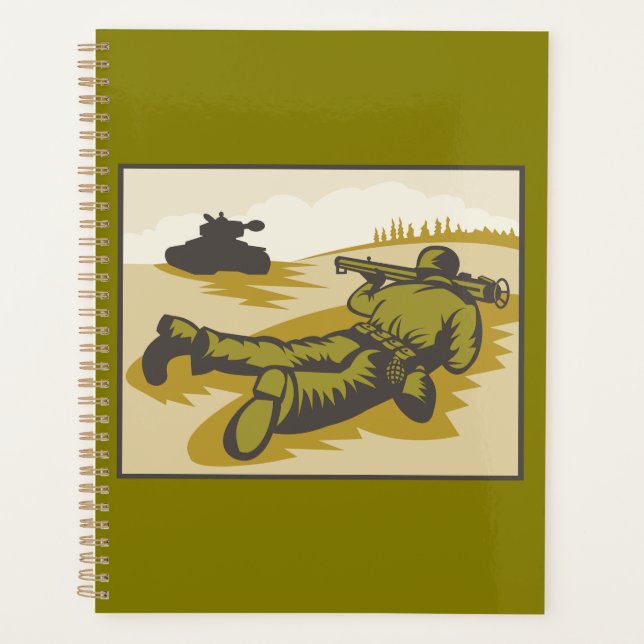 Vintage WW2 Bazooka Soldier and Tank Planner (Front)