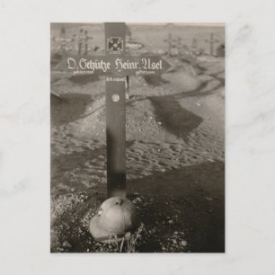 Vintage WW2 Fallen Soldier Grave Postcard