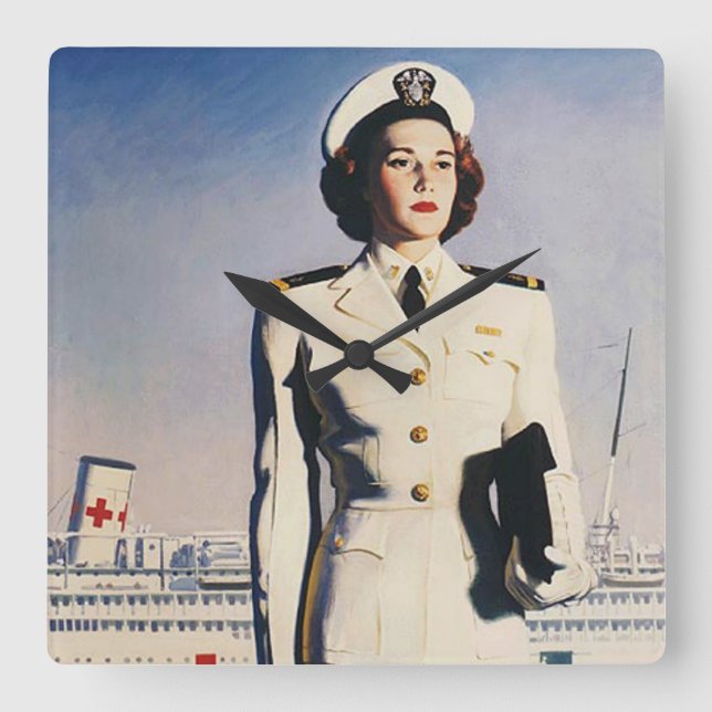 Vintage WW II Navy Nurse Clock (Front)