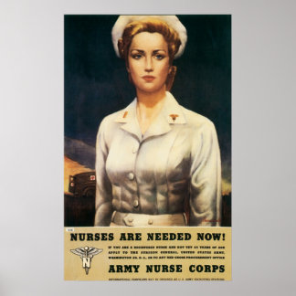 Vintage WW II Nurse Poster