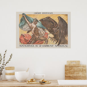 Vintage WWI French War Bond Propaganda Poster
