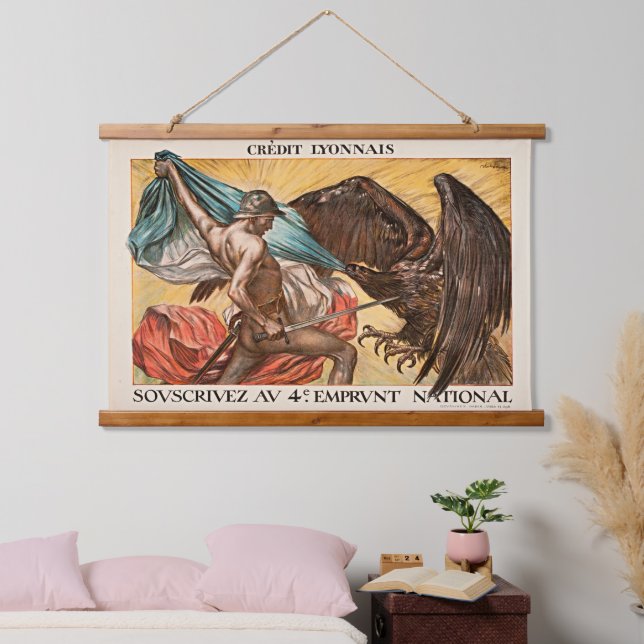 Vintage WWI Hero Poster Tapestry (Bedroom)