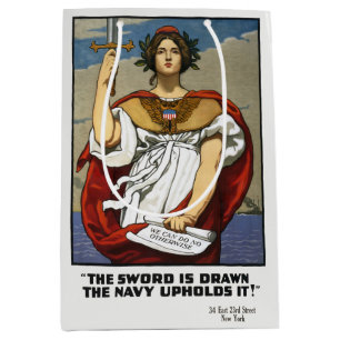 Vintage WWI Navy Recruitment Poster Kenyon Cox Art Medium Gift Bag