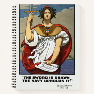 Vintage WWI Navy Recruitment Poster Kenyon Cox Art Notebook