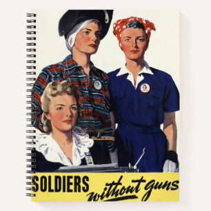 Vintage WWII Soldiers Without Guns Feminist Art Notebook