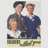 Vintage WWII Soldiers Without Guns Feminist Art