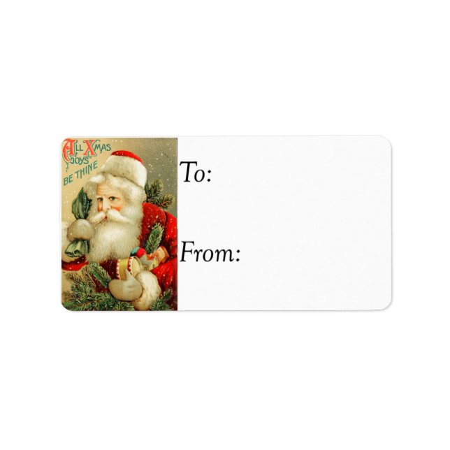Vintage Xmas Joys Be Thine Gift Tag (Front)