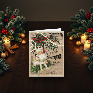 Vintage Xmas New Year Ephemeral Let it Snow Holiday Card