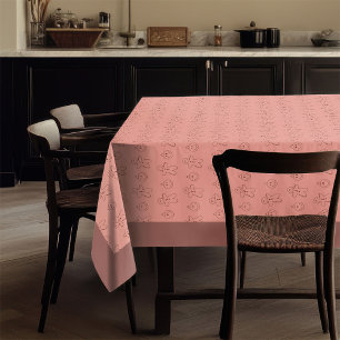 Vintage Xmas Tablecloth Retro Pastel Cosy Charm