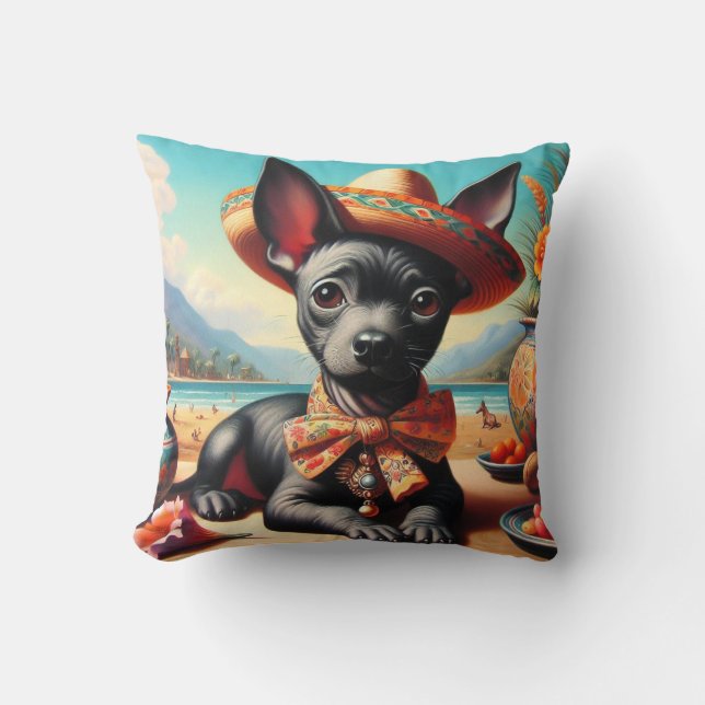 Vintage Xoloitzcuintle Cushion (Front)