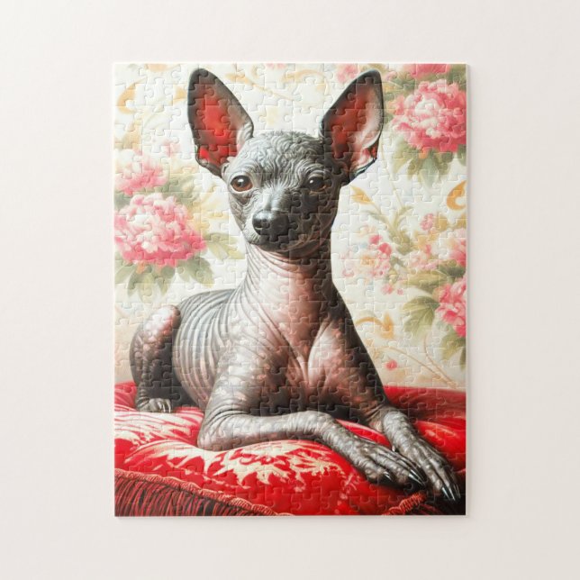 Vintage Xoloitzcuintle  Illustration Jigsaw Puzzle (Vertical)