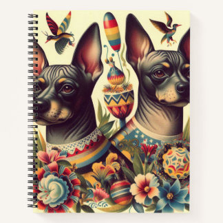 Vintage Xoloitzcuintle Illustration Notebook