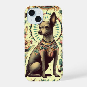 Vintage Xoloitzcuintle Seamless iPhone 15 Case