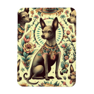 Vintage Xoloitzcuintle Seamless Magnet