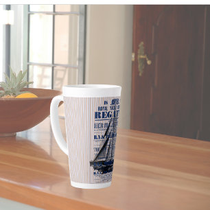 Vintage Yacht Regatta Advertisement Latte Mug