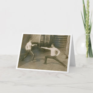 Vintage Yale Sabre Fencing! Fencing Note Card