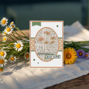 Vintage Yarrow Details on the back Birthday Invitation
