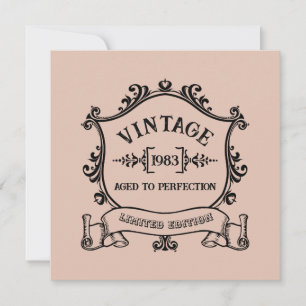 Vintage Year Aged to Perfection Custom Birth Year Invitation