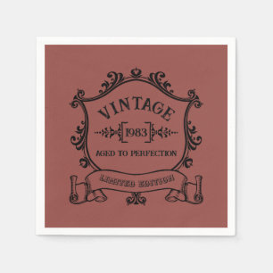 Vintage Year Aged to Perfection Custom Birth Year Napkin