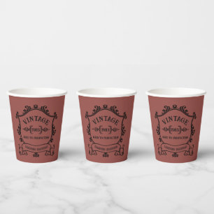 Vintage Year Aged to Perfection Custom Birth Year Paper Cups