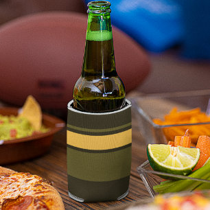 Vintage Yellow and Green Stripes Can Cooler