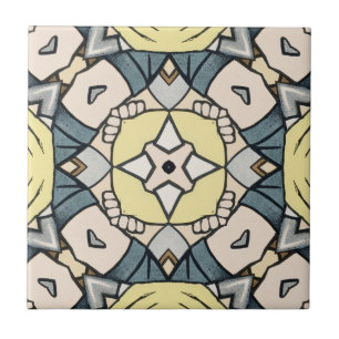 Vintage Yellow and Grey Geometric Tile