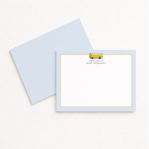 Vintage Yellow Bus Nursery Note Card