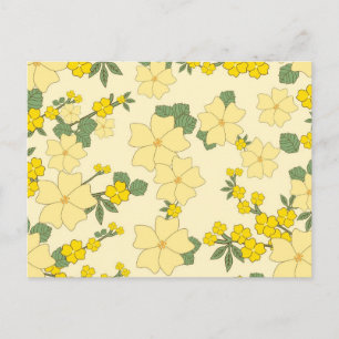 Vintage Yellow Flowers Postcard