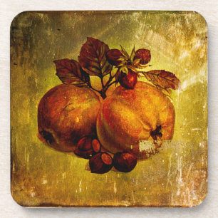 Vintage yellow fruit coasters