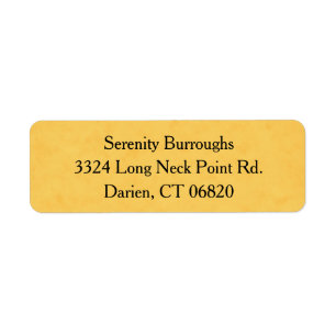 Vintage Yellow Gold Grunge Black Address Label
