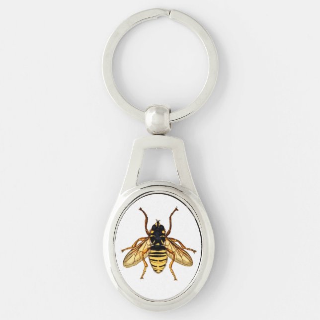 Vintage Yellow Honey Bee Key Ring (Front)