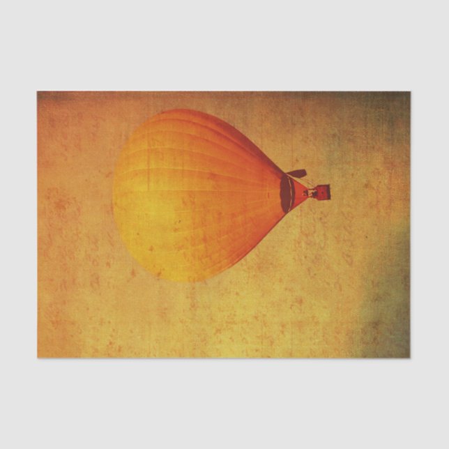 Vintage Yellow Hot Air Balloon Tissue Paper (Front)