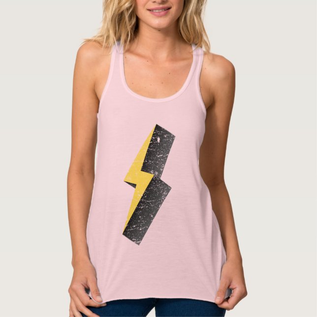 Vintage Yellow Lightning Bolt Singlet (Front)