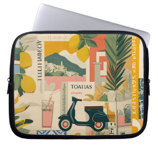 Vintage Yellow Mediterranean Lemons Italian Coast  Laptop Sleeve