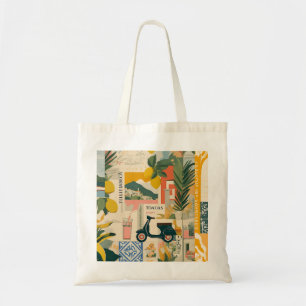 Vintage Yellow Mediterranean Lemons Italian Coast Tote Bag