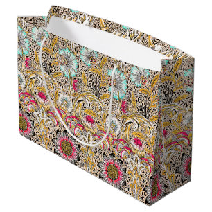 Vintage yellow pink William Morris's Corncockle Large Gift Bag