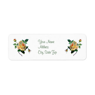 Vintage Yellow Rose Chabby Chic Label