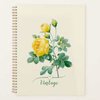 Vintage Yellow Rose Fine art Planner