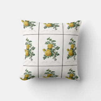 Vintage yellow rose painting cushion